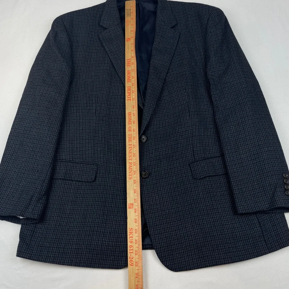 Lauren Ralph Lauren Men 48R 100% Lambswool Blazer Grey Houndstooth Sport Coat